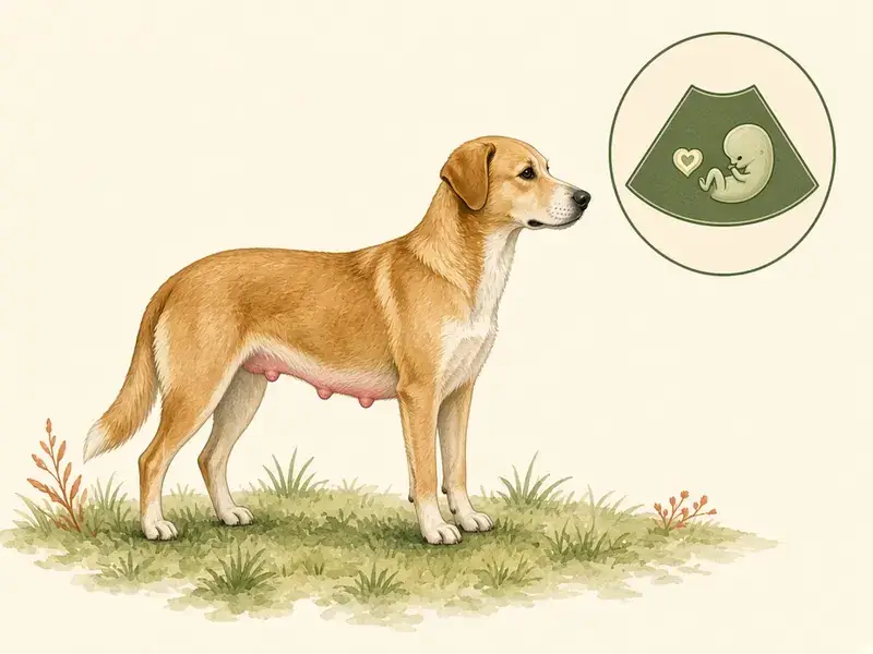 Dog pregnancy week 4 โ nipples turning pinker; ultrasound can confirm puppies