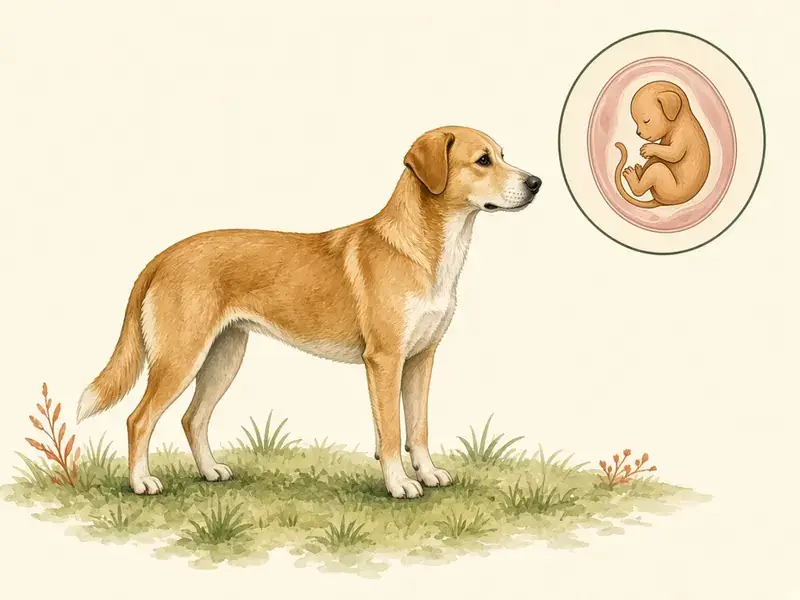 Dog pregnancy week 5 โ belly starting to enlarge as the fetuses grow